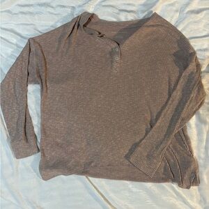 American Eagle Outfitters Taupe Ribbed Henley